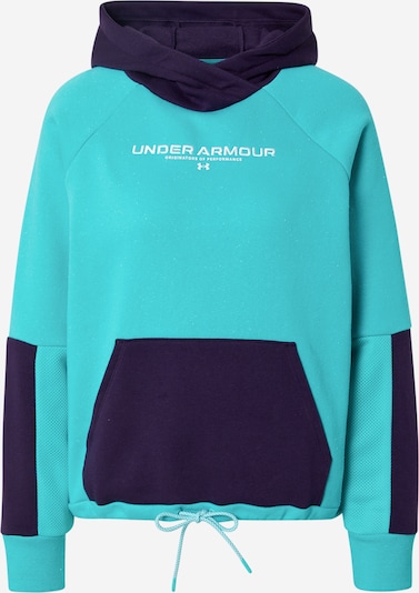 UNDER ARMOUR Športová mikina 'Rival Fleece' - zelená / tmavofialová / biela, Produkt