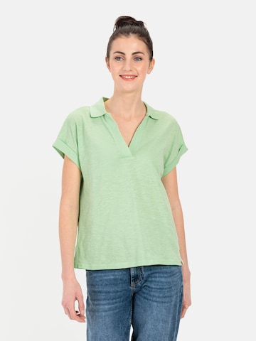 CAMEL ACTIVE T-Shirt mit Polokragen aus Organic Cotton in Grün: predná strana
