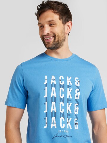 T-Shirt 'JJDELVIN' JACK & JONES en bleu