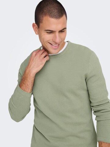 Regular fit Pullover 'Panter' di Only & Sons in verde