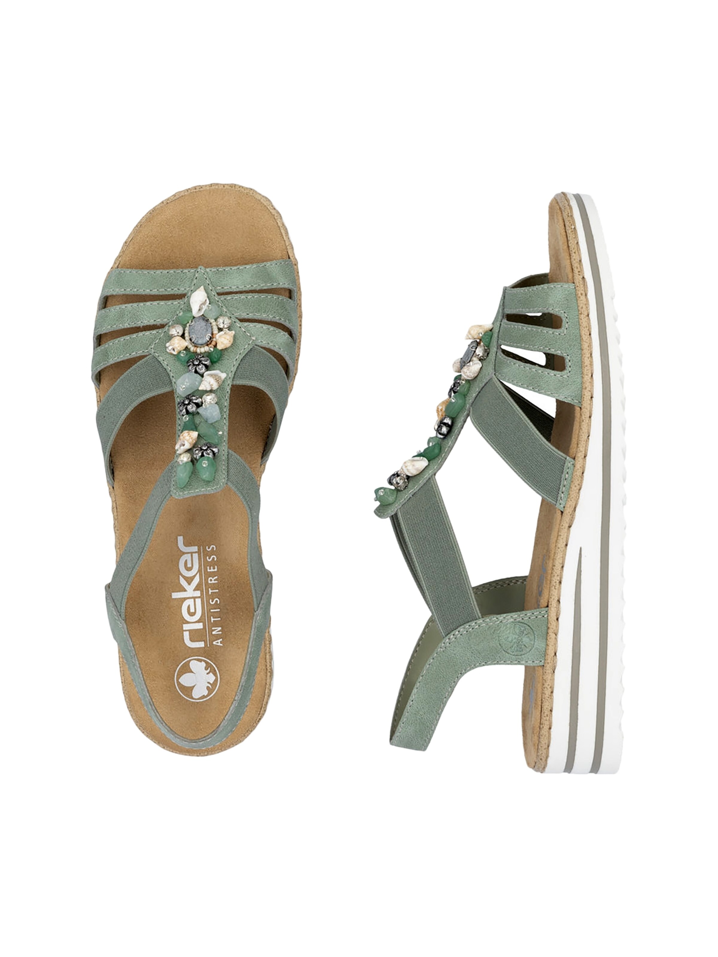 Rieker - Sandalias en verde
