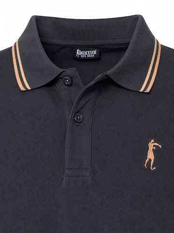 T-Shirt 'Herren Poloshirt Boxeur des Rues aus Piqué-Baumwolle, Anthrazitgrau, Orange Akzente' Boxeur des Rues en gris