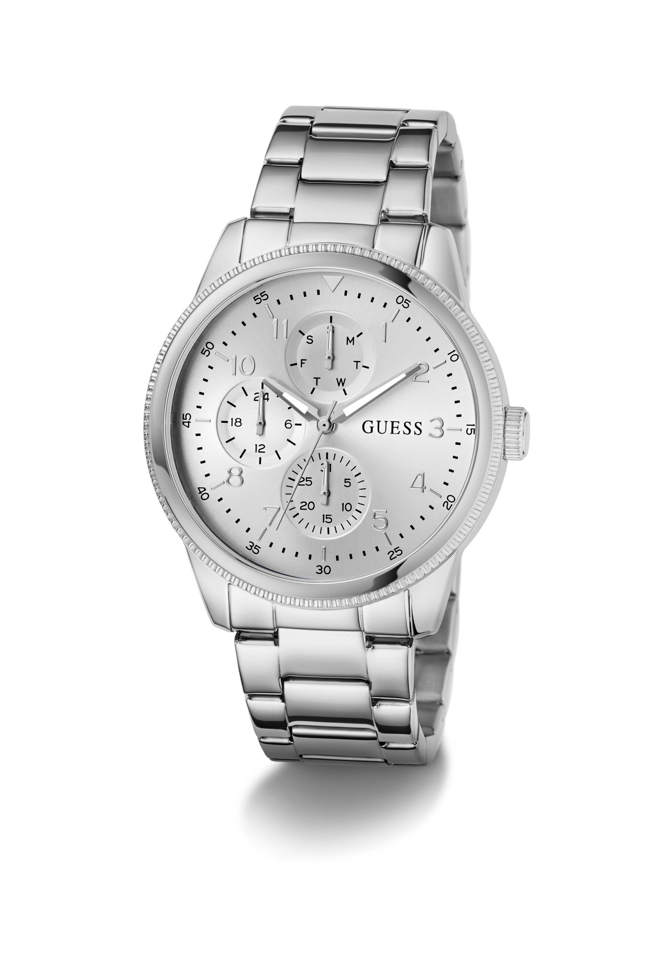GUESS Analoog horloge 'IAN' in Zilver