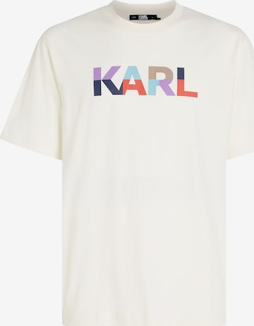 balts Karl Lagerfeld T-Krekls: no priekšpuses