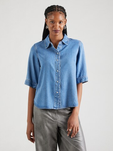 OBJECT Blouse 'OBJFrame' in Blauw: voorkant