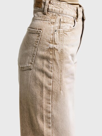 IT'S BASIC Wide leg Jeans 'Olea Wide High Rise Jeans' in Beige