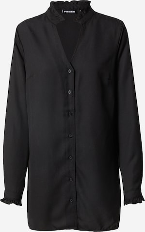 Camicia da donna 'SIGNE' di PIECES in nero: frontale