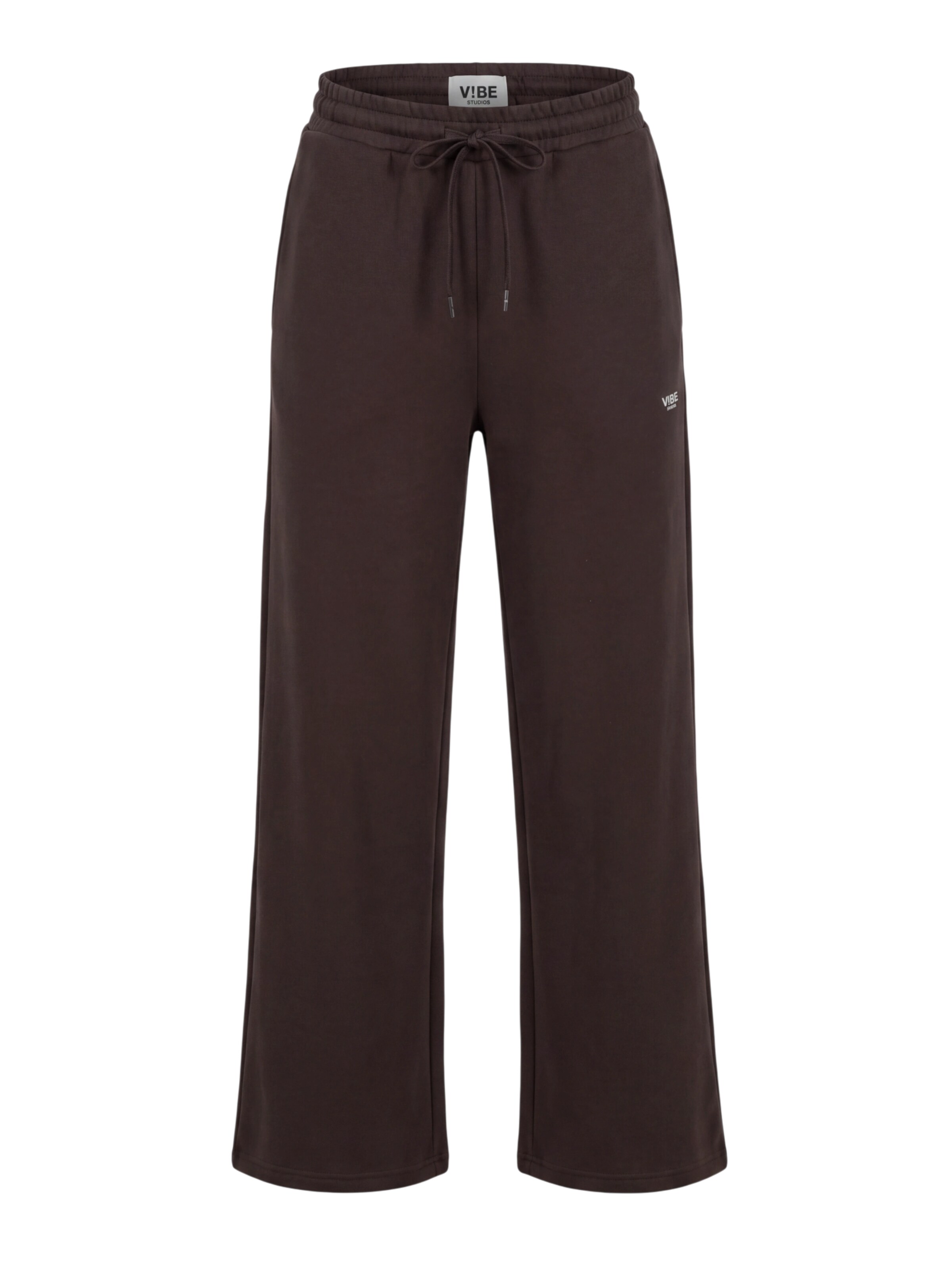 V!BE STUD!OS Wide leg Sportbroek in Bruin: voorkant