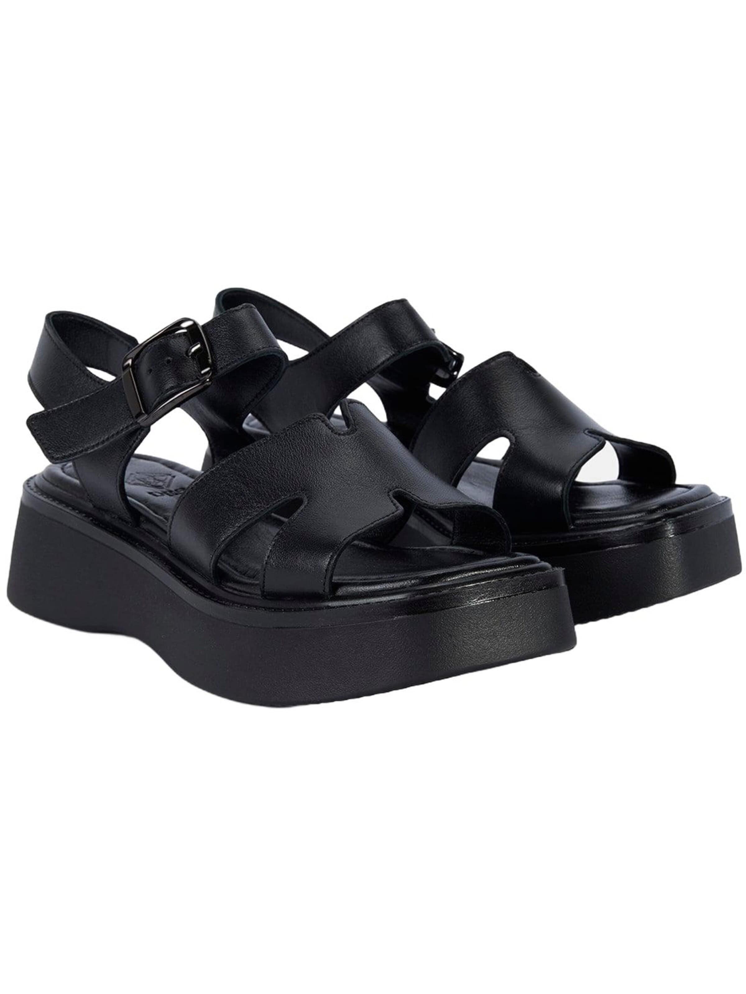 Desa Sandale 'Keilsandalen'‌‌‌‌ in Schwarz: Vorderseite