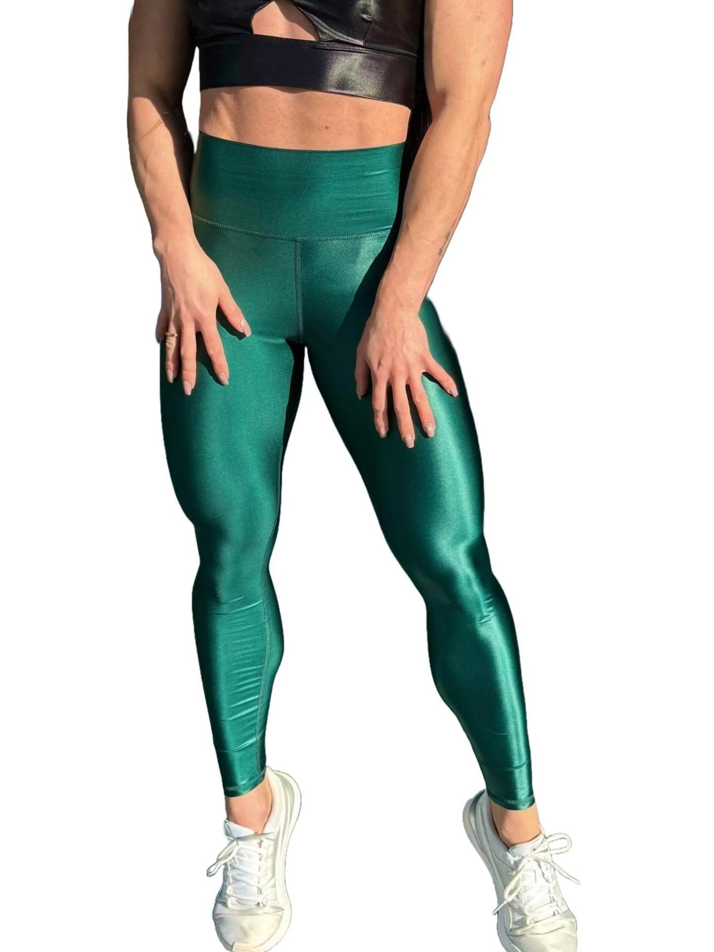 LUXFEEL Skinny Leggings 'High-Waist Pearl Shine Leggings' in Green: front