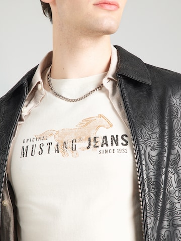 T-Shirt 'STYLE AUSTIN' MUSTANG en beige
