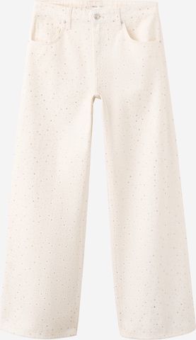 MANGO Wide Leg Farkut 'ESTRELLA' värissä valkoinen: etupuoli