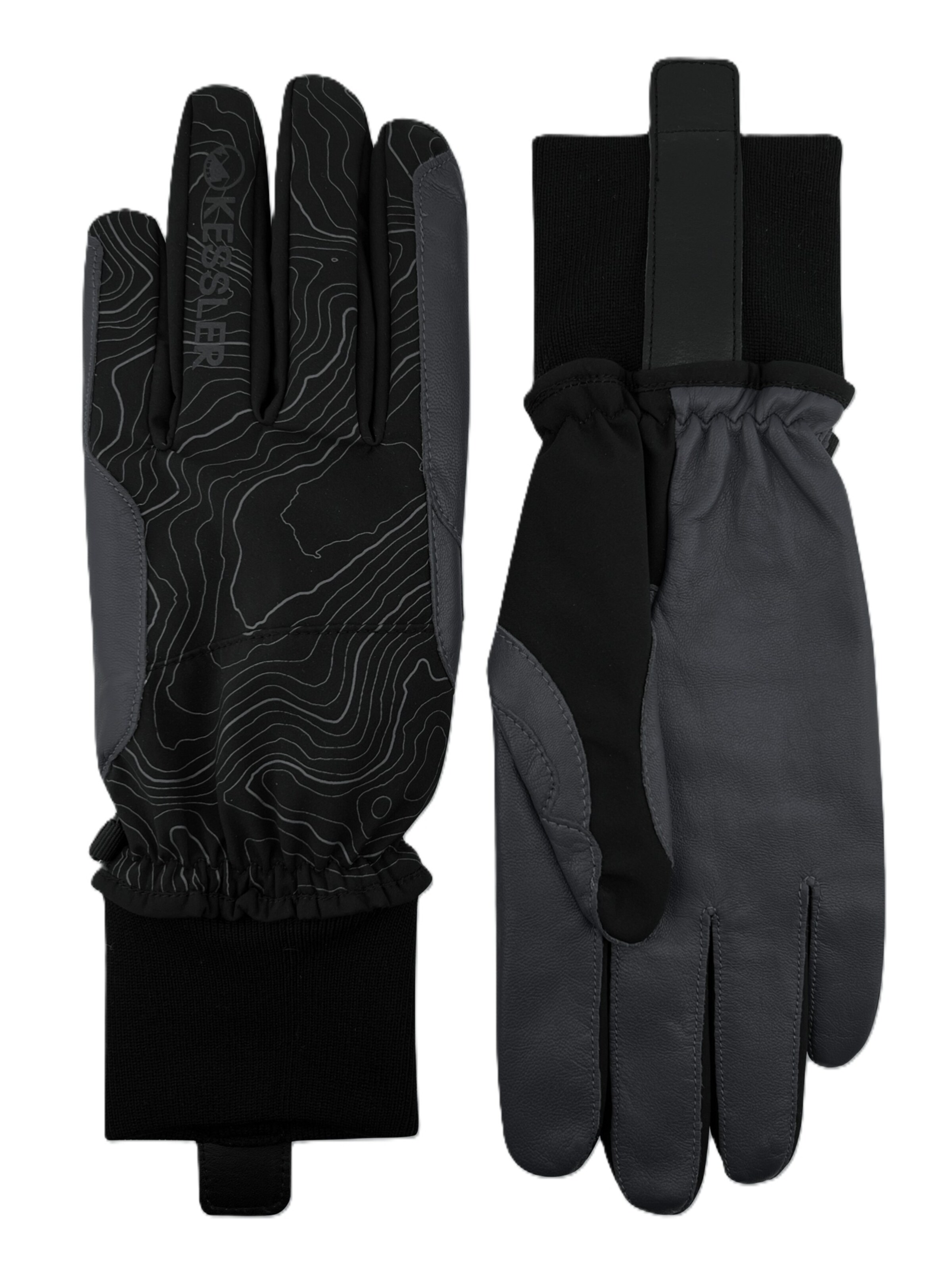 KESSLER Full Finger Gloves 'HAFJELL' in Black: front