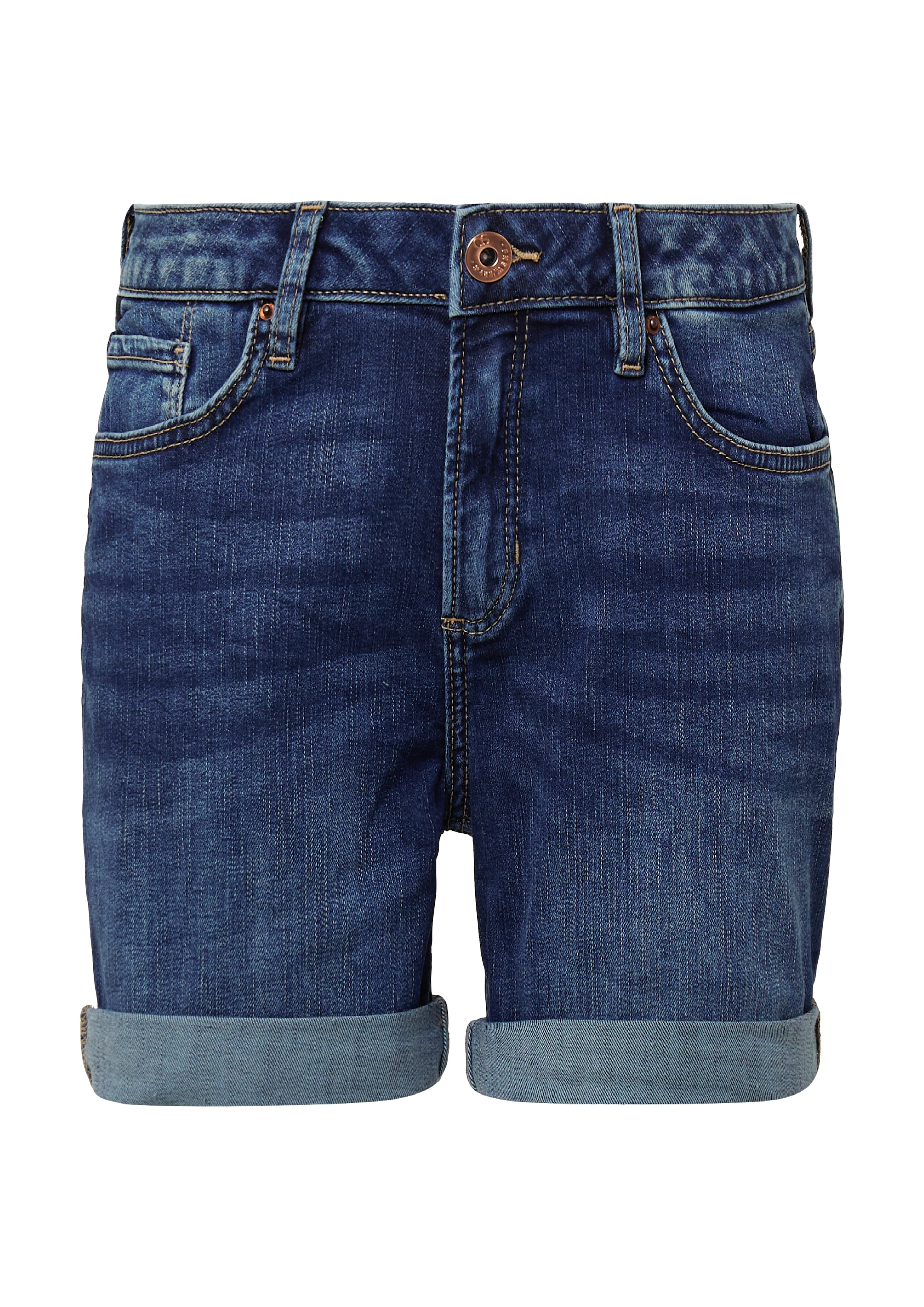 QS Slimfit Shorts 'Abby' in Blau: Vorderseite