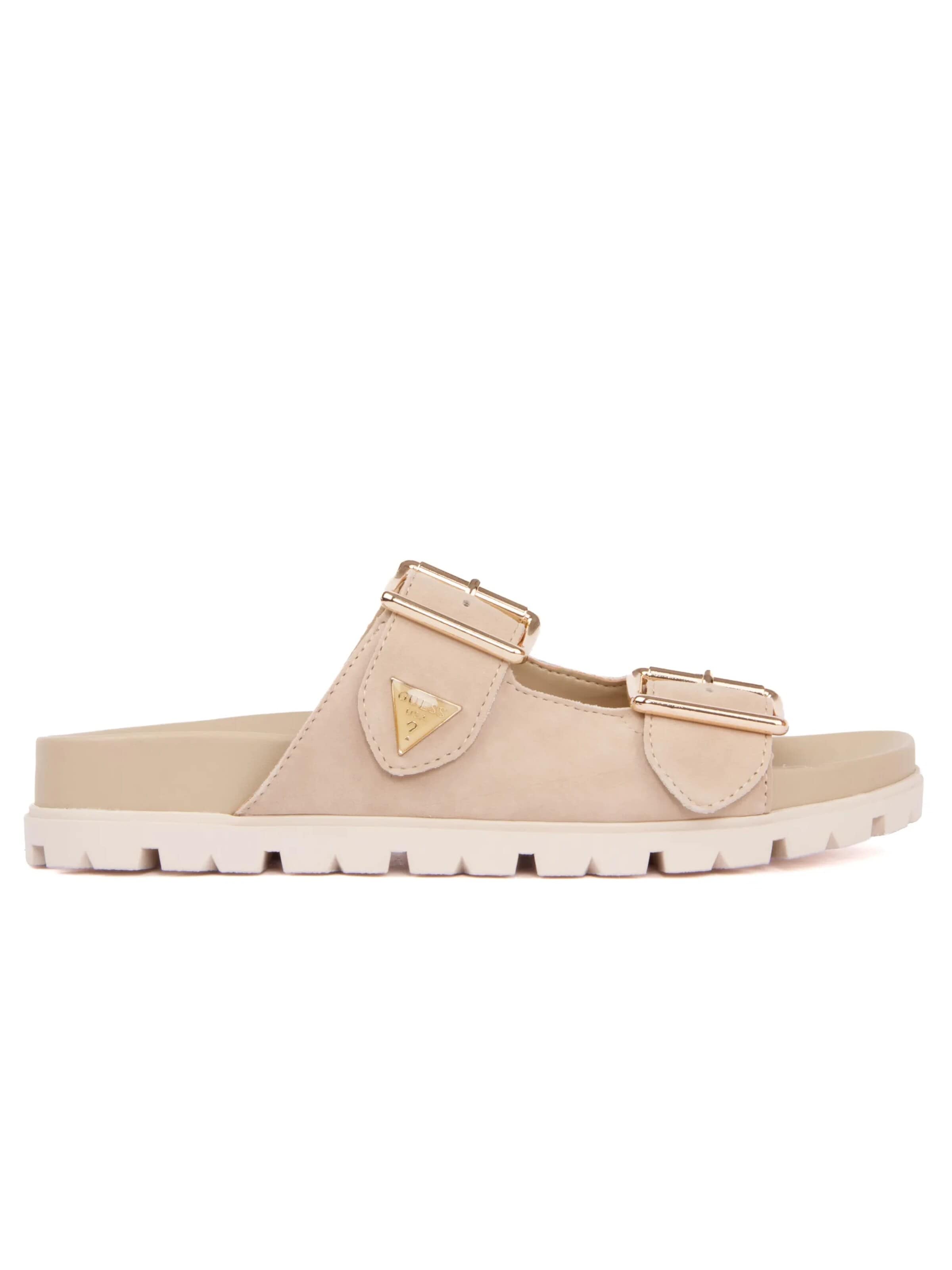 GUESS Muiltjes 'Fasten' in Beige: voorkant