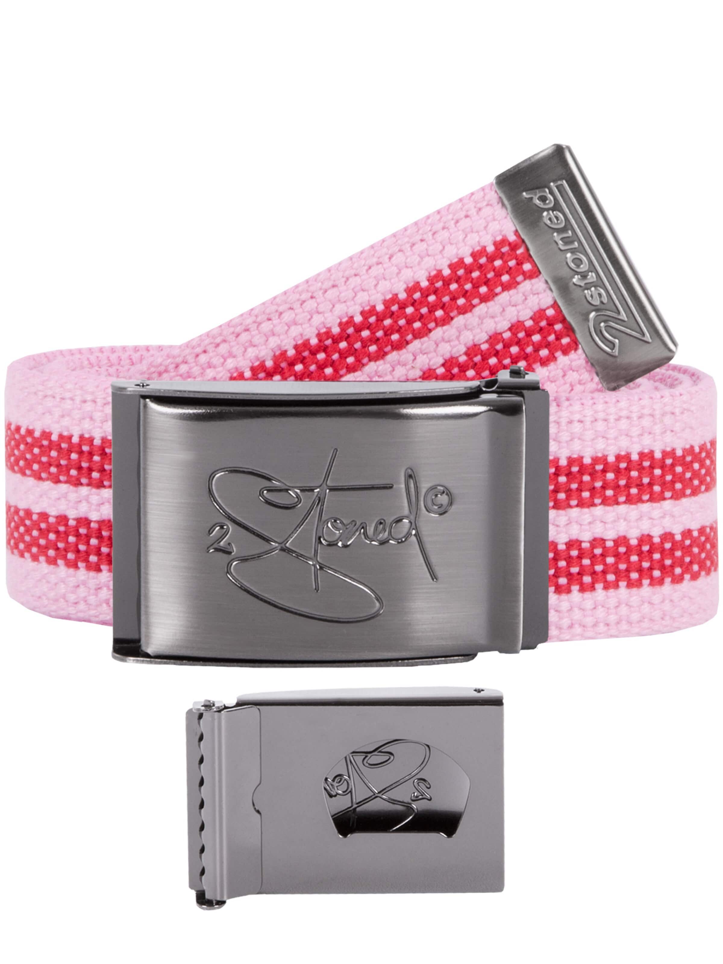 2Stoned Belt 'Classic Matt Bottle-Opener' in Pink: front