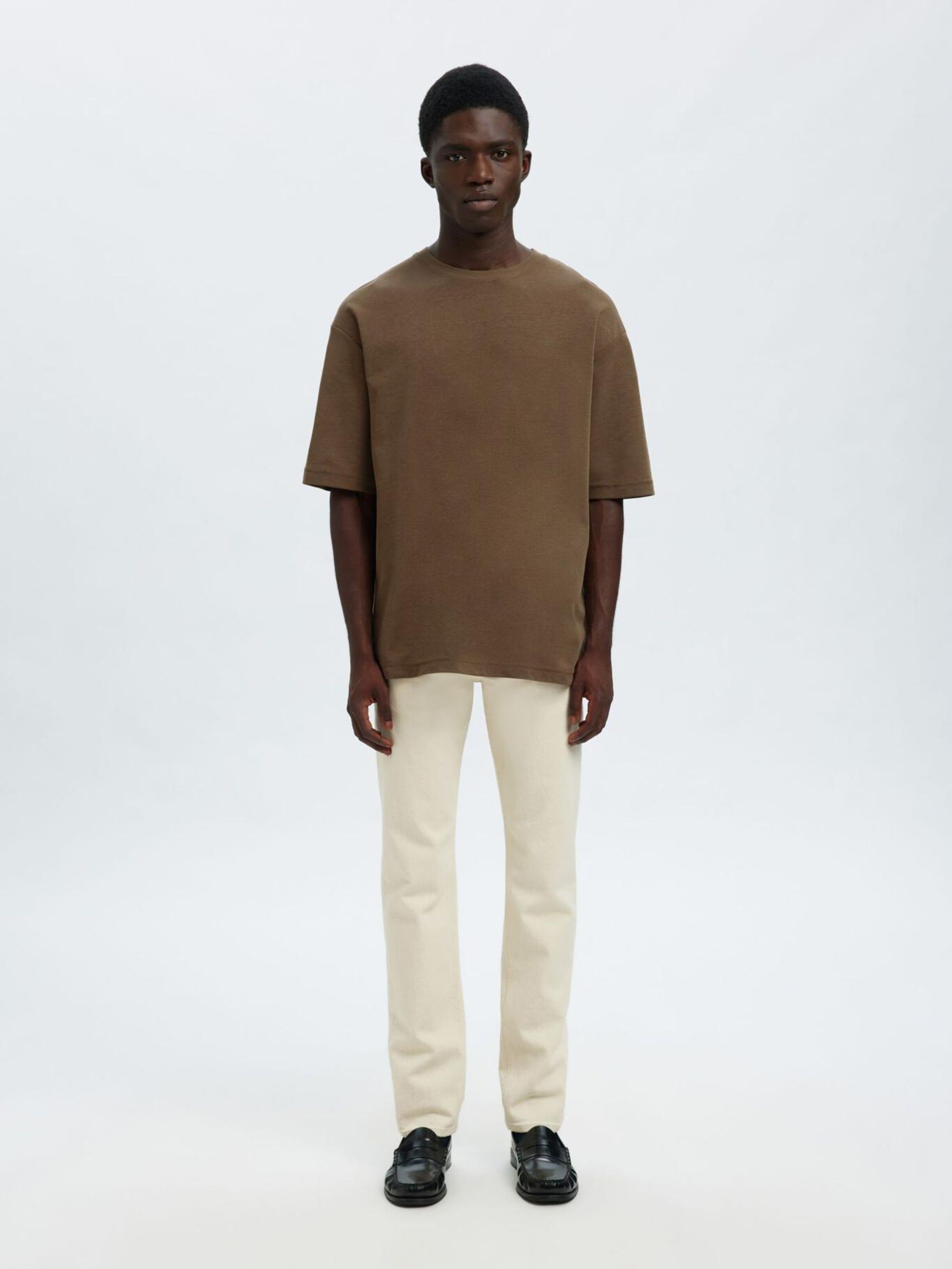 SELECTED - Camiseta en marrón