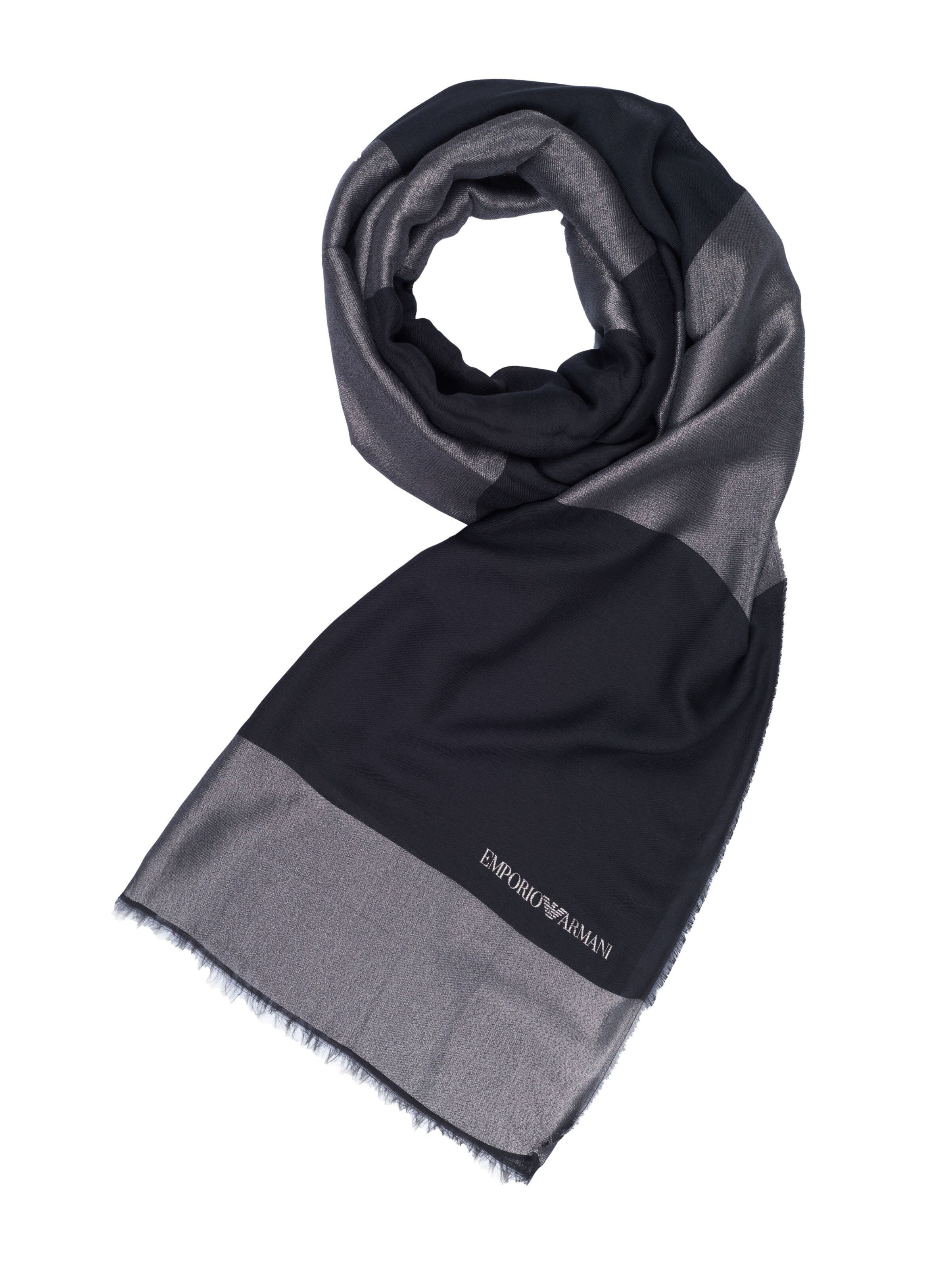 Emporio Armani Scarf in Grey / Black, Item view