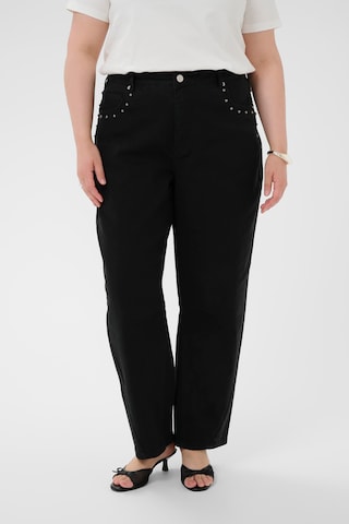 KAFFE CURVE Barrel Trousers 'KCBrenn' in Black: front
