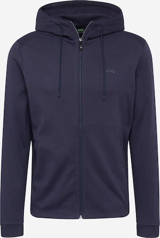 BOSS Green Zip-Up Hoodie 'Saggy' in Blue: front