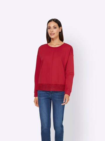 Sweat-shirt heine en rouge : devant