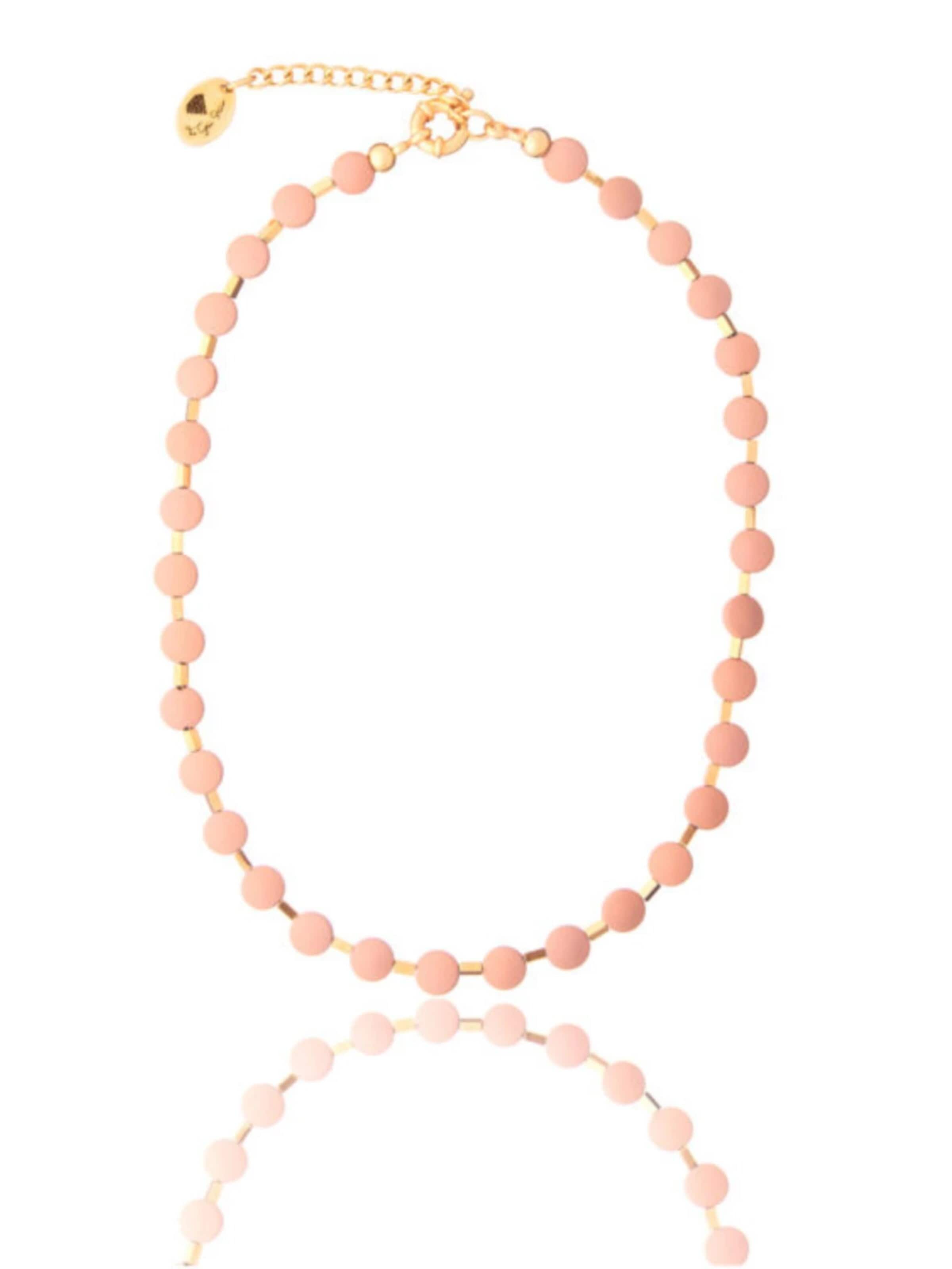 THE GEM STORIES JEWELRY Αλυσίδα 'Brown Dots Hematite Necklace' σε καφέ: μπροστά