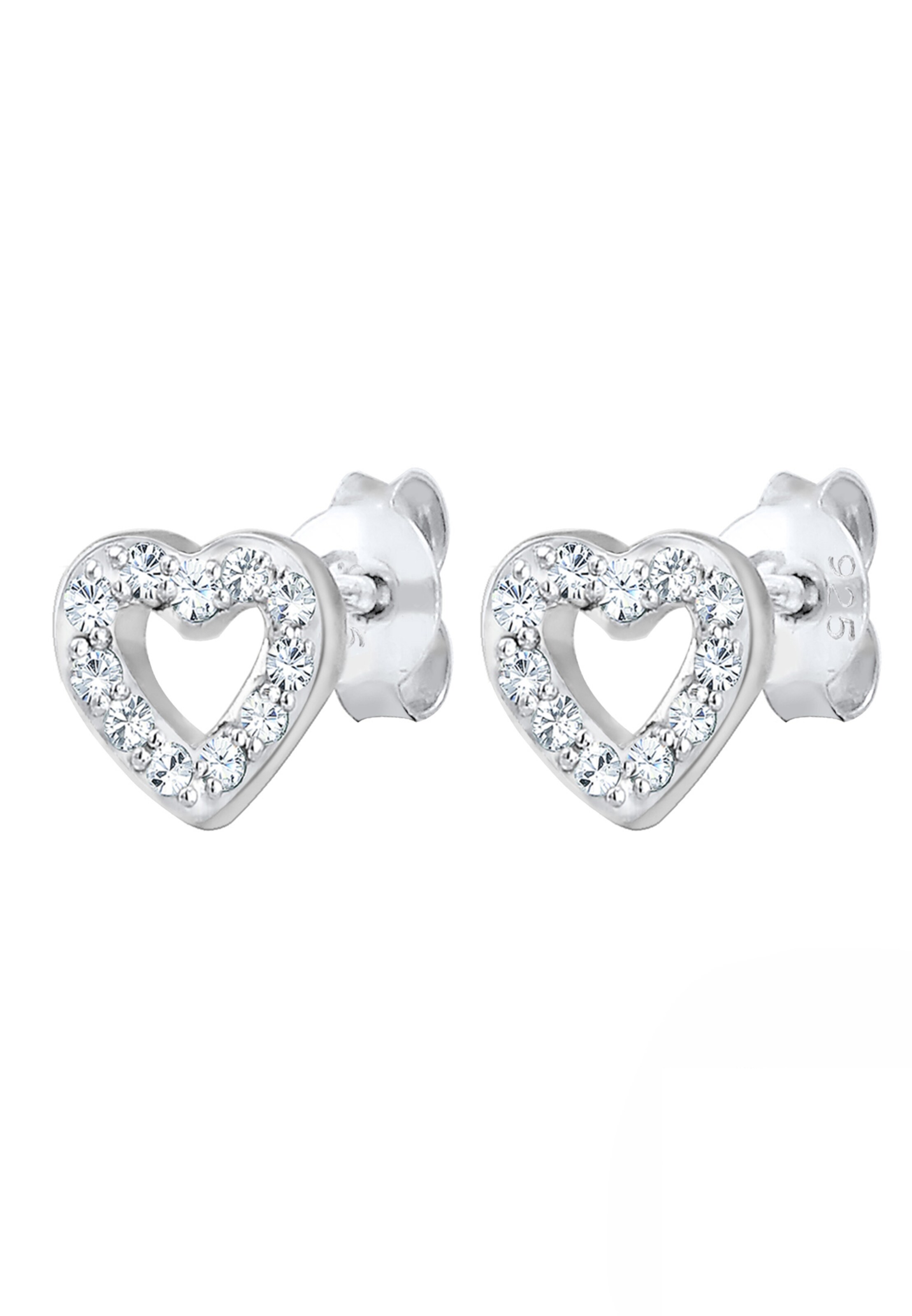 ELLI Oorbellen 'Herz' in Zilver
