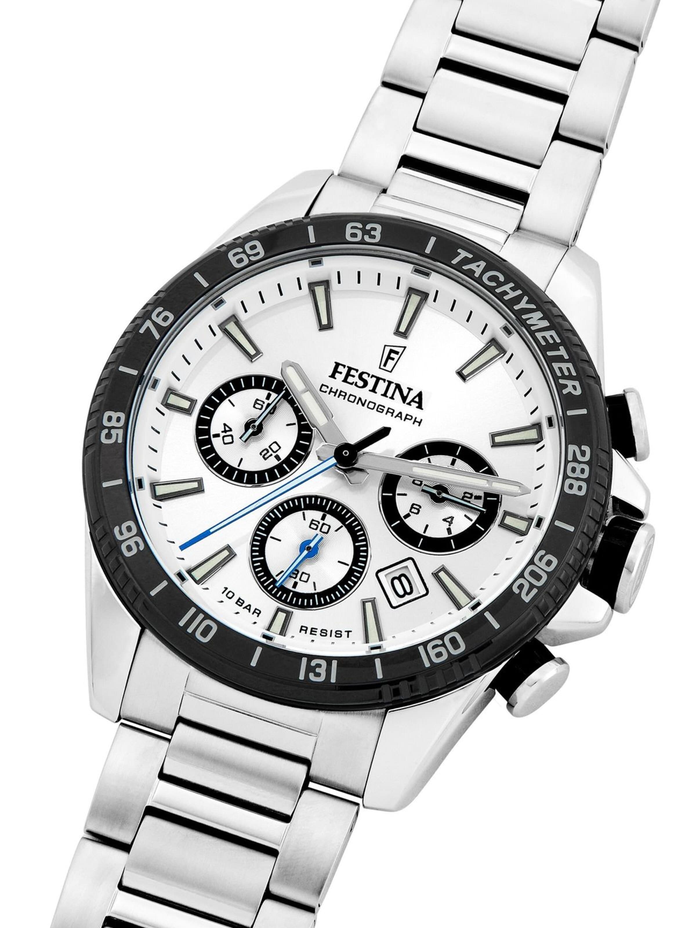 FESTINA Zegarek analogowy 'Chronograph TIMELESS CHRONOGRAPH' w kolorze srebrny