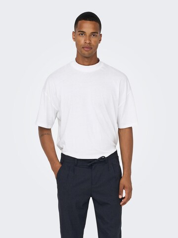 Only & Sons Tapered Pleat-Front Pants 'LEO' in Blue