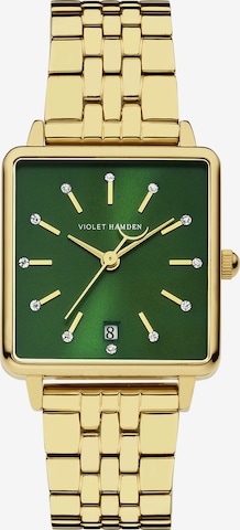 Montre à affichage analogique Violet Hamden en or : devant