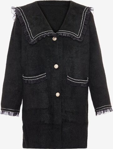 ALARY Knitted Coat in Black: front