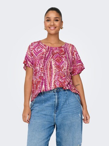 Camicia da donna 'Carnova' di ONLY Carmakoma in rosa: frontale