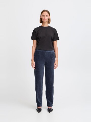 ICHI - Loosefit Pantalón plisado en azul