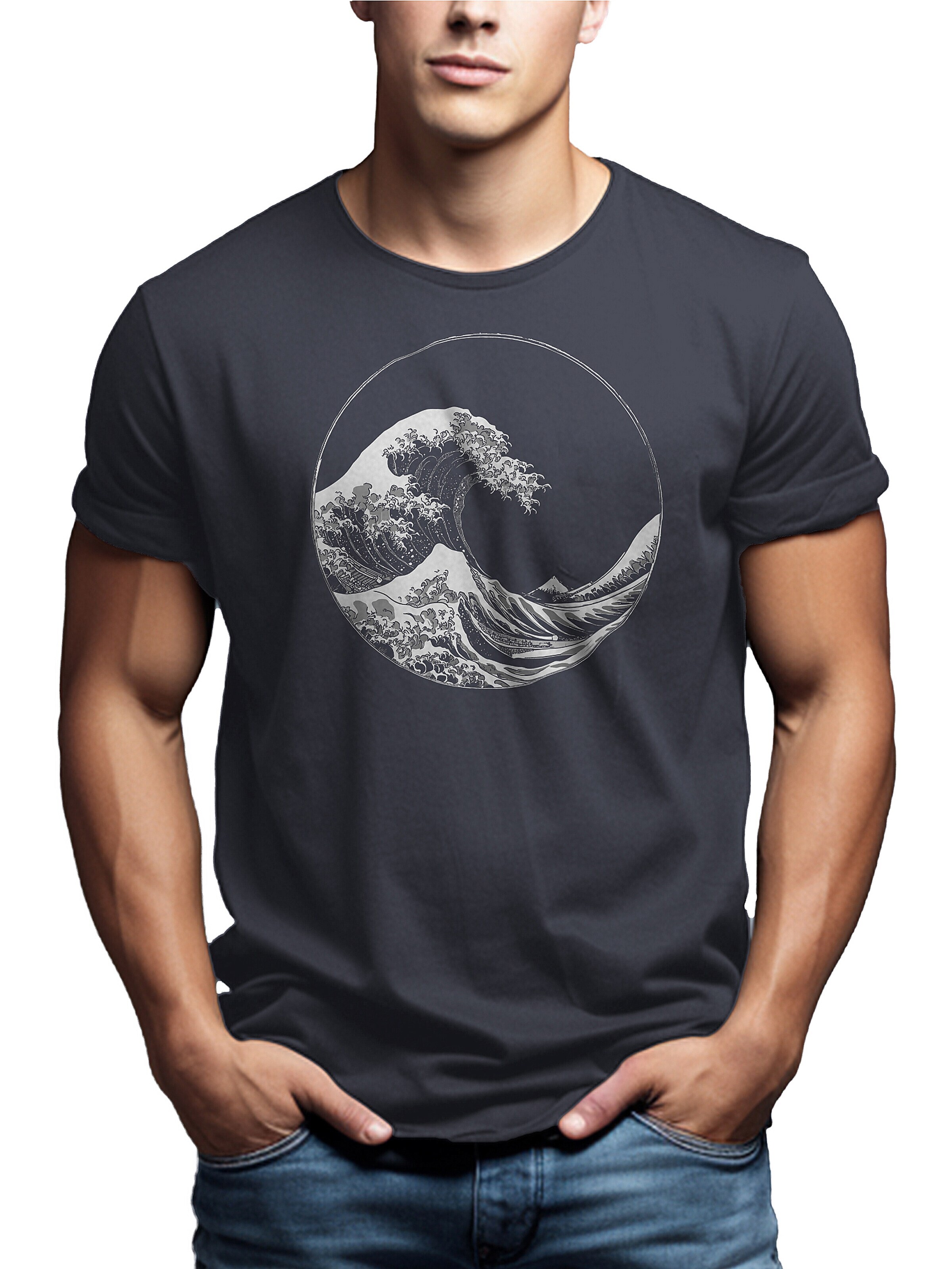 MAKAYA Shirt 'Kawanga Welle' in Grey