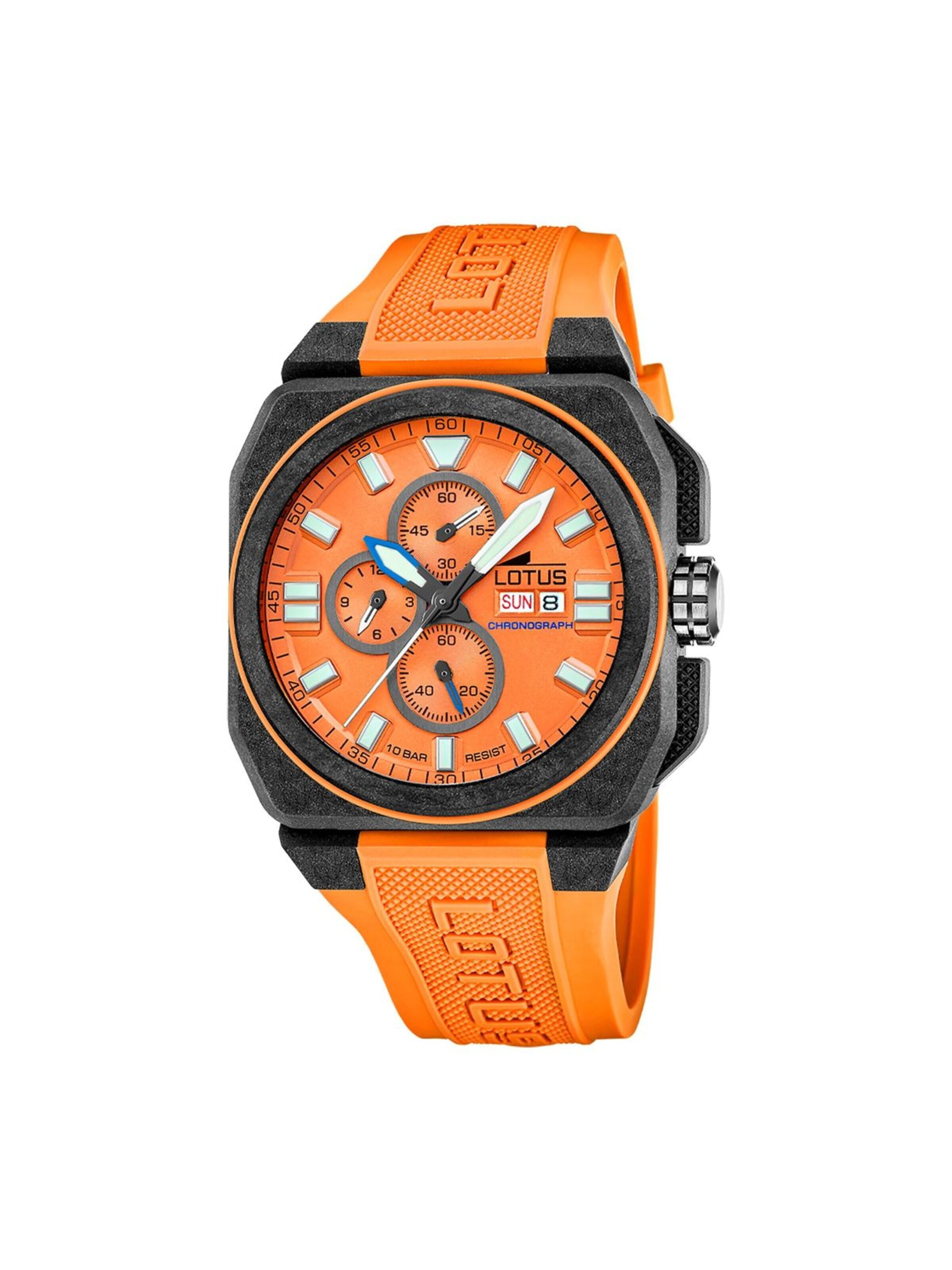 Lotus Analog Watch in Orange: front