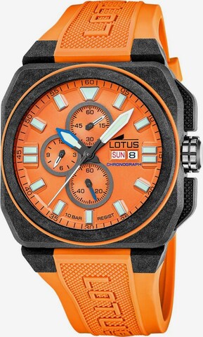 Montre à affichage analogique Lotus en orange : devant