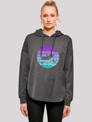 Sweat-shirt 'Retro Alien Weltraum Sonnenuntergang' F4NT4STIC en gris : devant