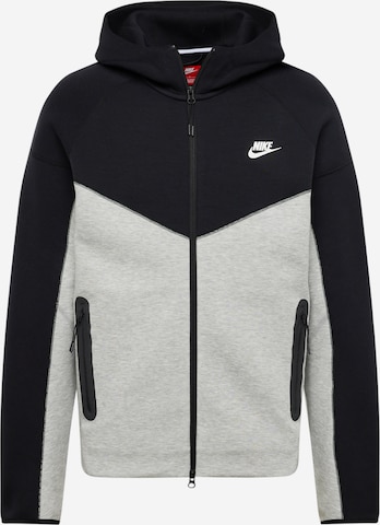 Nike Sportswear Кофта на молнии 'Tech Fleece' в Серый: спереди