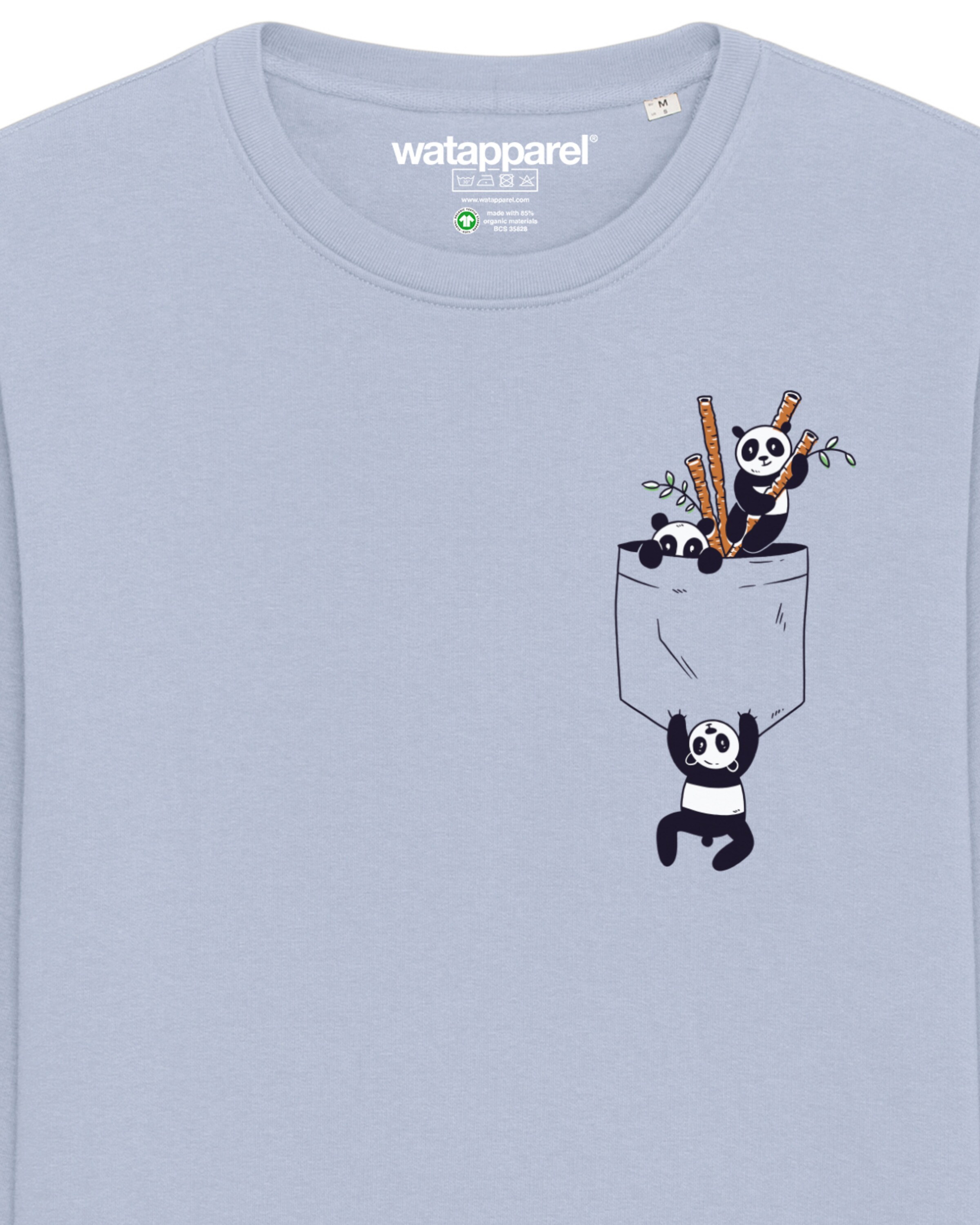 Watapparel Sweatshirt ' Pocket Pandas ' in Blau