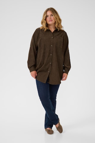 KAFFE CURVE Bluse 'Verana' in Braun