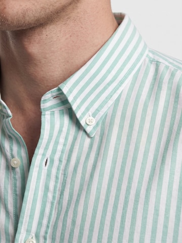 D’S Damat Regular fit Overhemd in Groen: voorkant