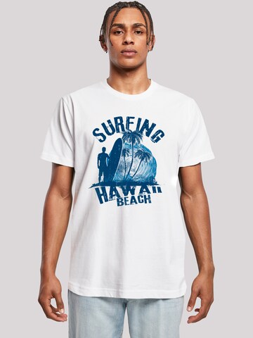 T-Shirt 'Hawaii Surf Beach Summer' F4NT4STIC en blanc : devant