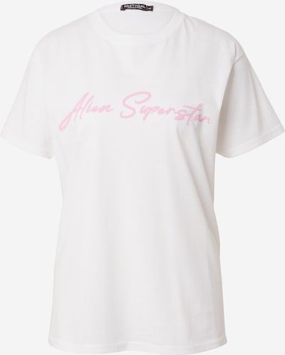Nasty Gal T-shirt 'Alien Superstar' en rose clair / blanc, Vue avec produit