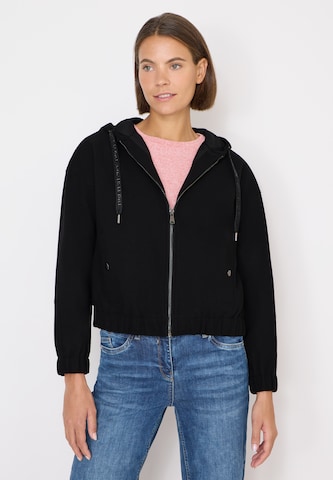 CECIL Zip-Up Hoodie in Black: front