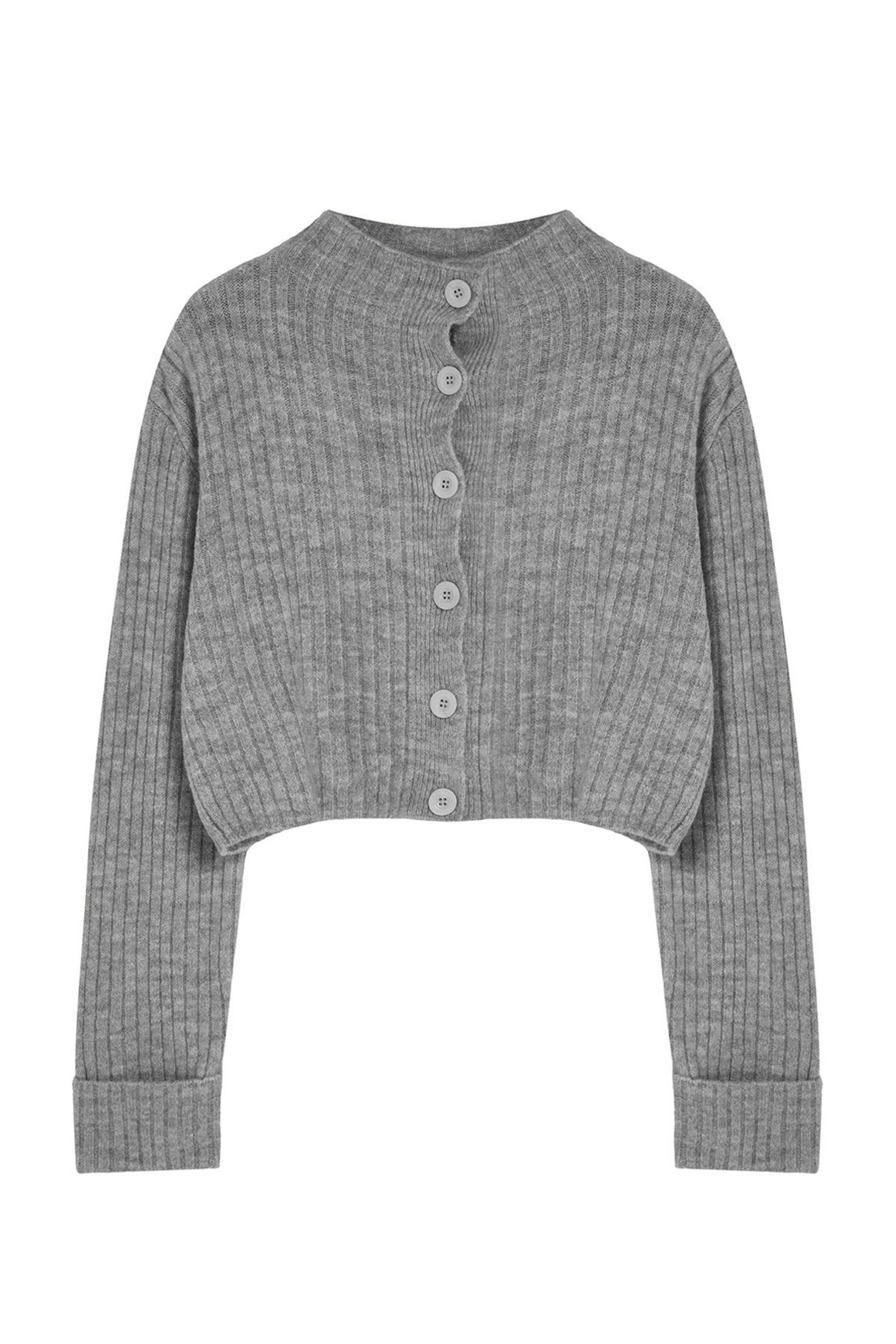 Trendyol Knit Cardigan in Grey: front