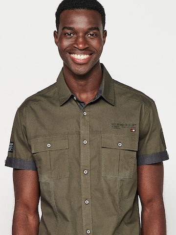 KOROSHI Slim fit Button Up Shirt in Green