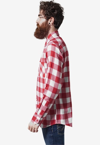 Urban Classics Regular fit Button Up Shirt in Red