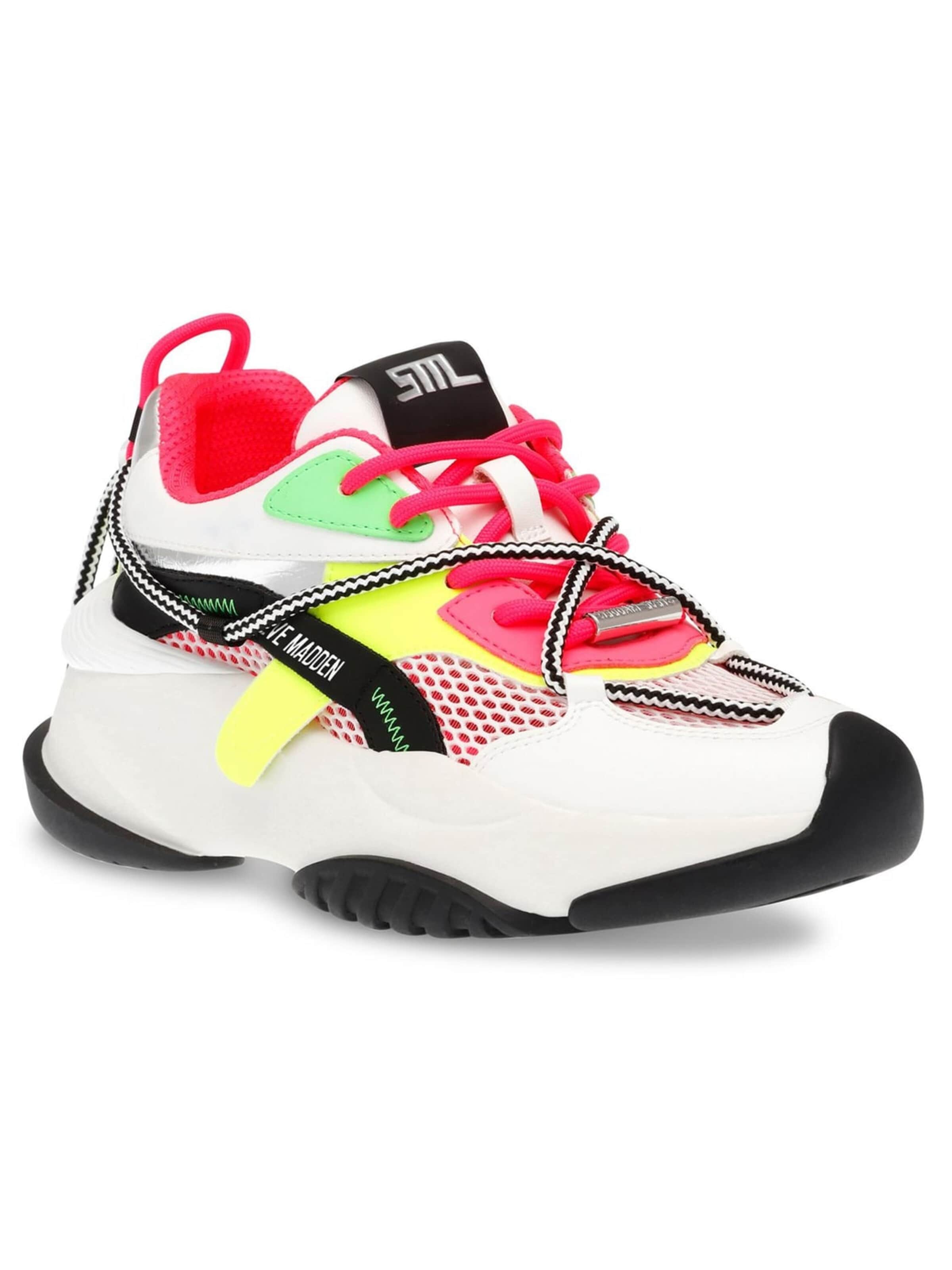 STEVE MADDEN Snøresko 'W' Bonanza Black / Fuchsia PU + Mesh Shoes' i blandingsfarvet: forside