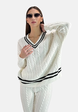 Pantalons de tailleur Elara en blanc