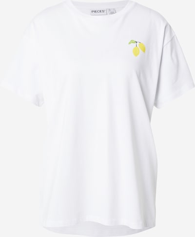 Laisvi marškinėliai 'PCALIFI FASTTRACK' iš PIECES, spalva – citrinos spalva / alyvuogių spalva / melionų spalva / balta, Prekių apžvalga